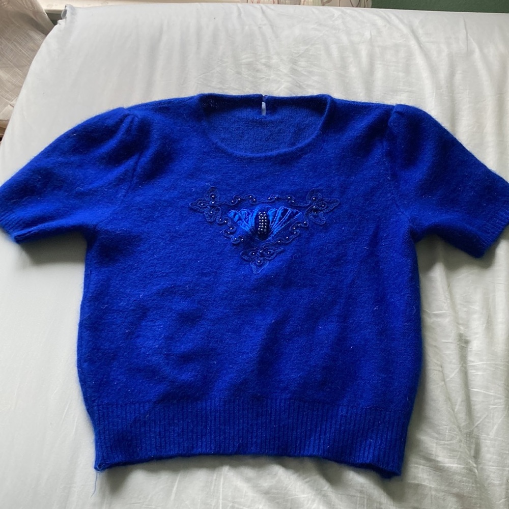 Beaded Blue Sweater